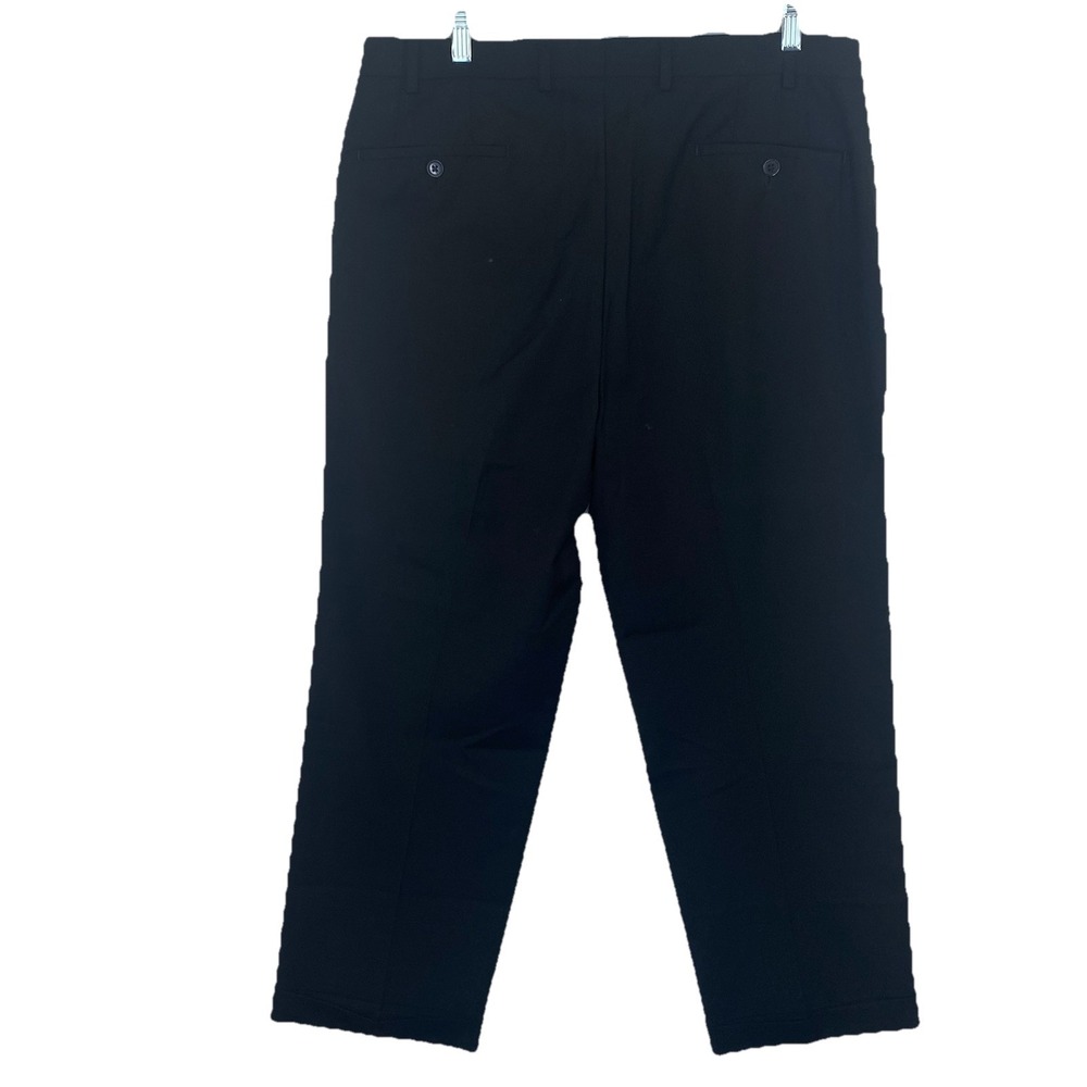 Ralph Lauren High Performance Wool Dress Pants Mens 36x27 Black Pleated Cuffed - Picture 2 of 6